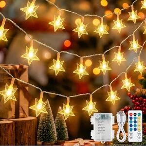 Star String Lights - Warm White Holiday Decor